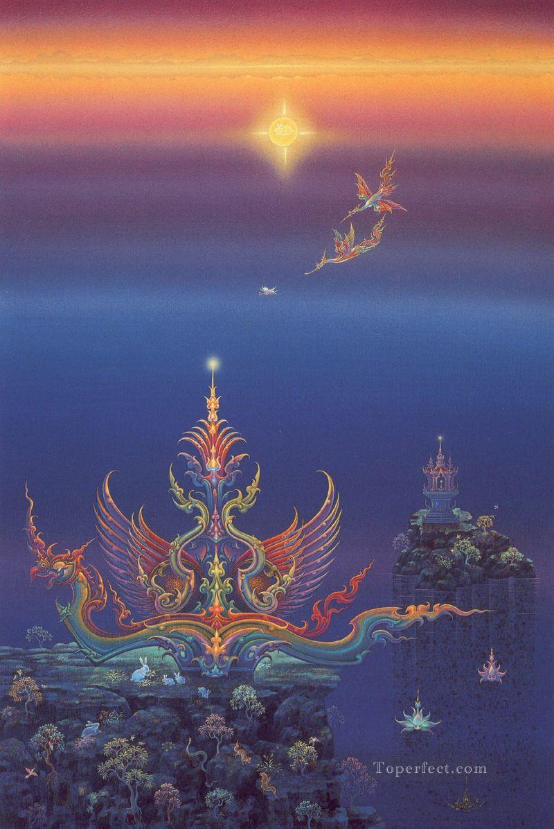 contemporary Buddhism heaven fantasy 002 CK Fairy Tales Oil Paintings
